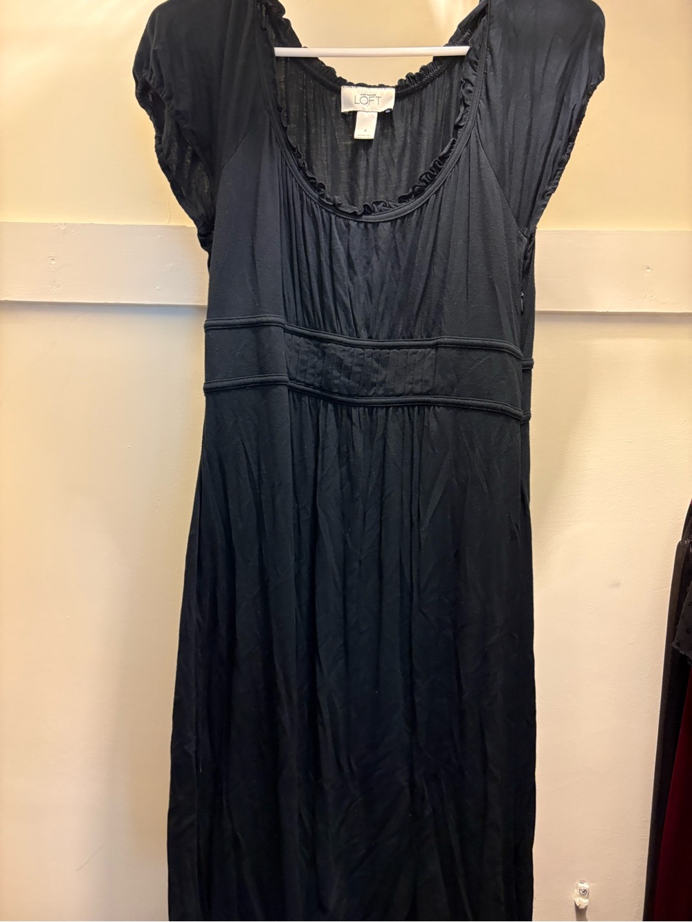 LOFT Black Elastic Neck Dress